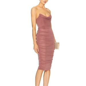 Michael Costello Strapless Dusty (Blush) Rose Dress
